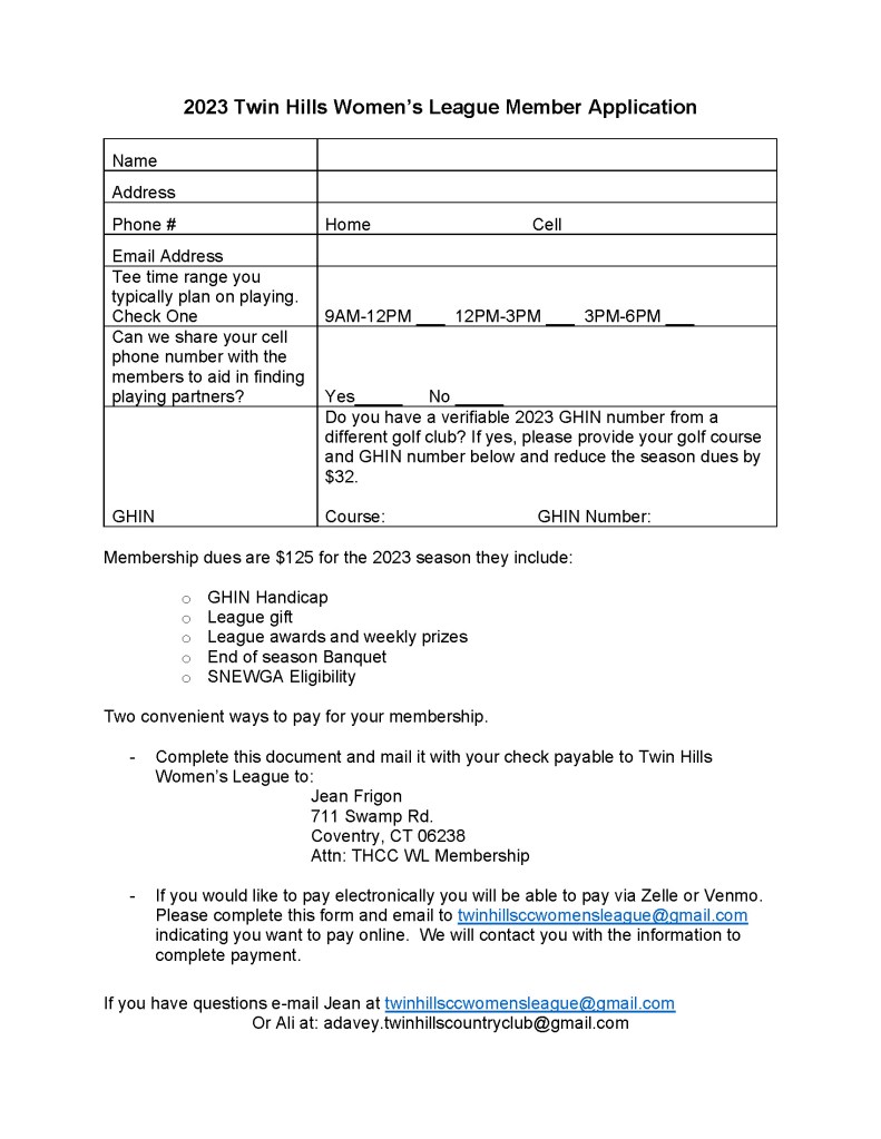 2023 Twin-Hills-Womens League Application